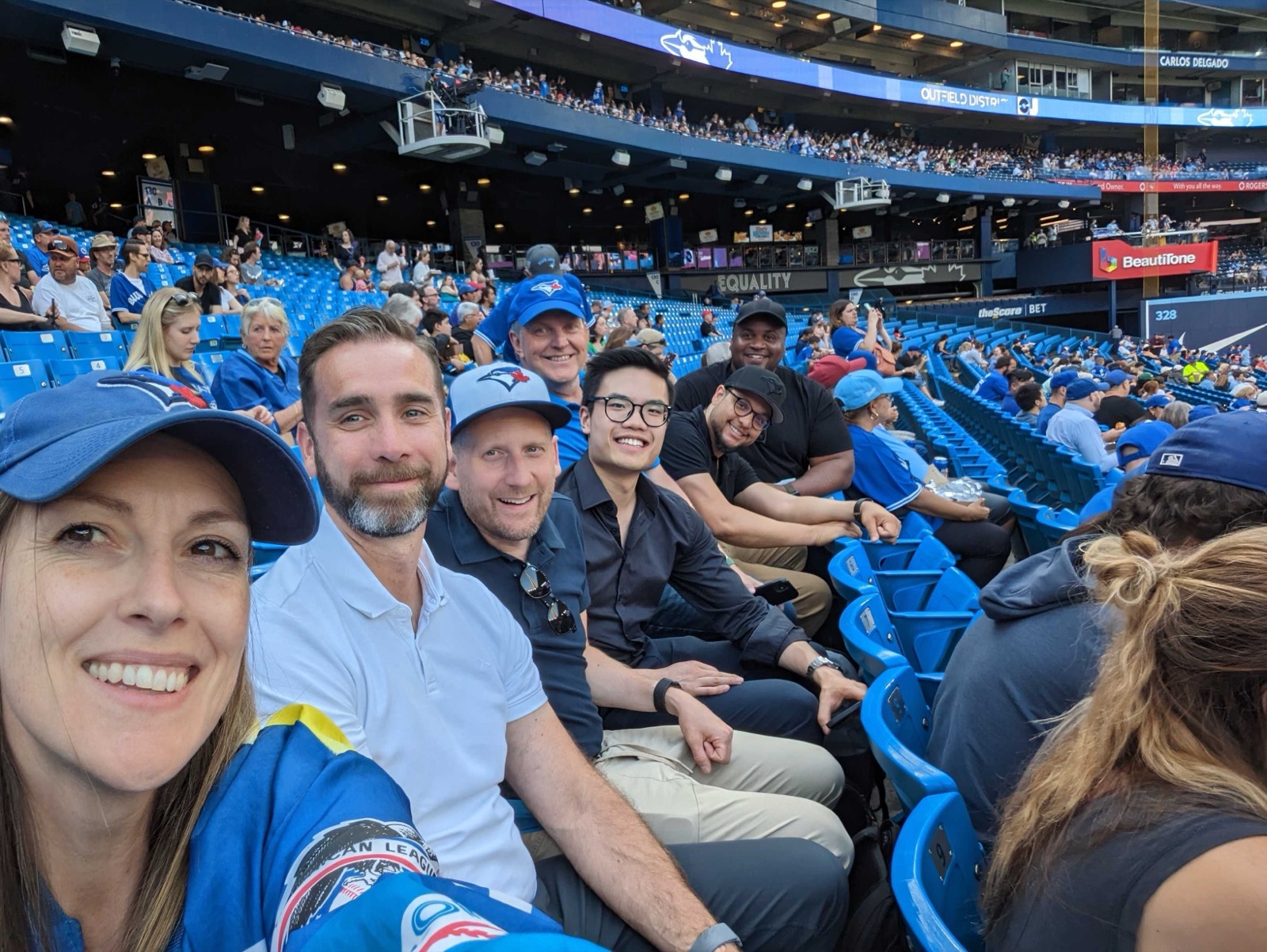 The team together at a Toronto Blue Jays game